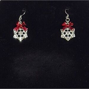 Kohl's Red Bow Snowflake Dangle Earrings